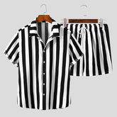 Festival Stripes Short Sleeve Shirt + Shorts (2 Piece Outfit)